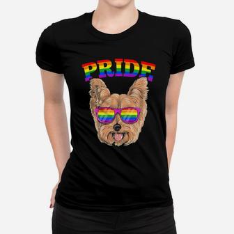 Lgbt Yorkshire Terrier Yorkie Dog Gay Pride Rainbow Lgbtq Women T-shirt - Monsterry