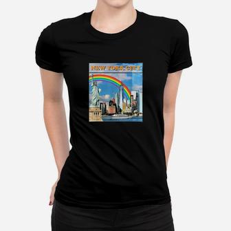 Lgbtq New York City Vintage Gay Pride Rainbow Design Women T-shirt - Monsterry UK