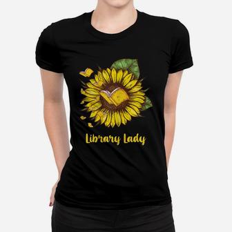 Librarian Library Lady Sunflower Lover T-shirt Women T-shirt - Thegiftio UK