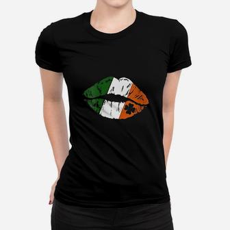 Lipstick Irish Green Shamrock Clover St Patricks Day Women T-shirt | Crazezy AU