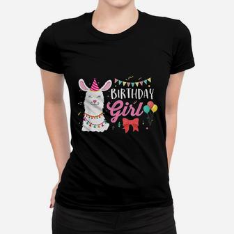 Llama Girl Birthday Party Animal Llama Women T-shirt | Crazezy