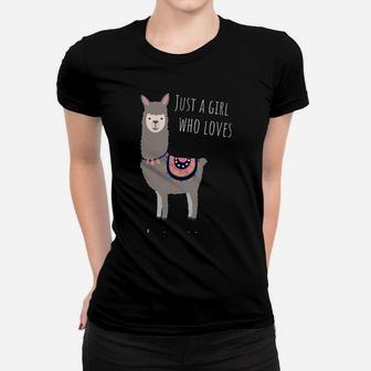 Llama Hoodie - Funny "Just A Girl Who Loves Llamas" Women T-shirt | Crazezy DE