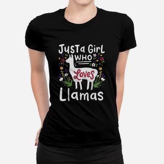 Llama Just A Girl Who Loves Llamas Women T-shirt | Crazezy UK
