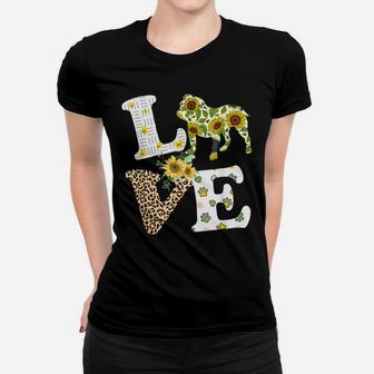 Love Bulldogs English Funny Bulldog Mom Life Floral Flower Women T-shirt | Crazezy DE