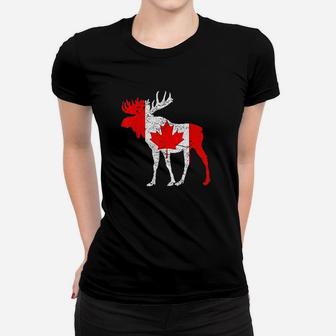 Love Canada Moose Funny Pride Maple Flag Gift Women T-shirt | Crazezy CA