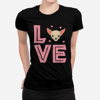 Love Chihuahua Dog Cute Valentines Women T-shirt - Monsterry UK