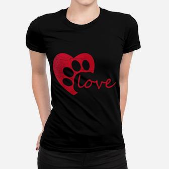 Love Dog Paw Print Animal Paw Dog Lover Dog Owner T Shirt Women T-shirt | Crazezy