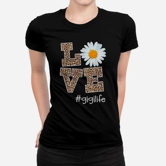 Love Gigi Life Leopard Daisy Flower Women T-shirt | Crazezy