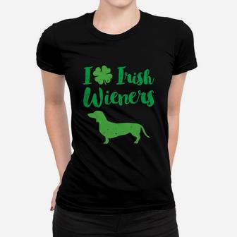 Love Irish Wieners Funny St Pattys Dachshund Gift Women T-shirt - Thegiftio UK