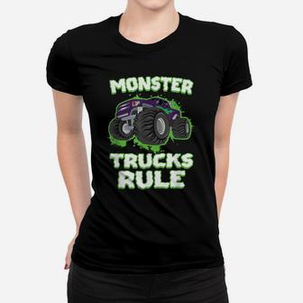 Love Monster Trucks For Boys & Birthday Party Monster Truck Women T-shirt | Crazezy