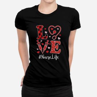 Love Nurse Valentine Nurse Life Women T-shirt - Monsterry