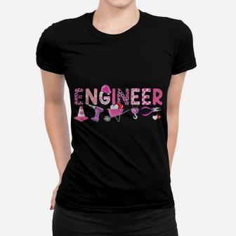 Love Pink Engineer Happy Valentine Day Awesome Funny Women T-shirt - Monsterry