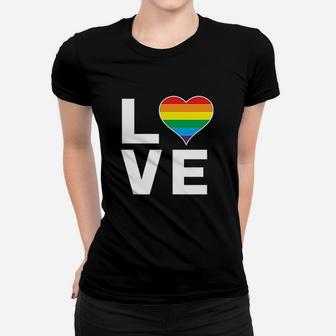 Love Rainbow Heart Women T-shirt | Crazezy