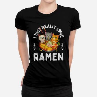 Love Ramen Japanese Noodles Kawaii Neko Anime Cat Gifts Women T-shirt | Crazezy CA