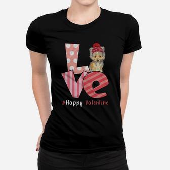 Love Shetland Sheepdog Happy Valentine Day Awesome Women T-shirt - Monsterry