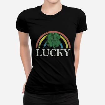Lucky Shamrock St Patrick Day Saint Paddys Rainbow Irish Women T-shirt - Thegiftio UK