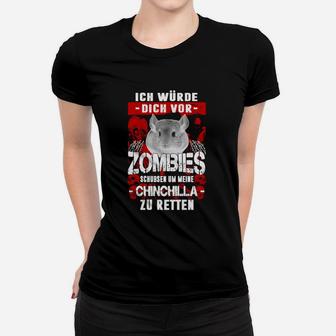 Lustiges Chinchilla-Zombie-Rettungs-Frauen Tshirt für Tierfreunde - Seseable