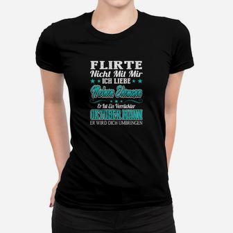 Lustiges Oktoberfest Frauen Tshirt: 'Flirte Nicht - Oktober Mann' Design - Seseable