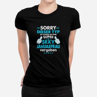 Lustiges Partner-Frauen Tshirt für Januarfrau, Witziges Beziehungsgeschenk - Seseable