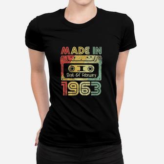 Made In 1963 Best Of February Retro 60S Cassette Party Gift Women T-shirt | Crazezy