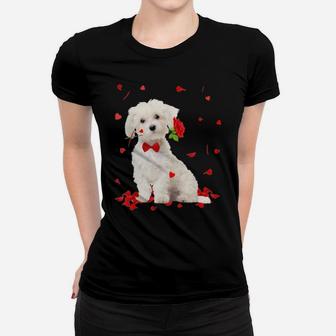 Maltese Dog Valentine's Day Women T-shirt - Monsterry