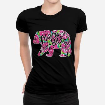 Mama Bear Floral Preppy Women T-shirt | Crazezy