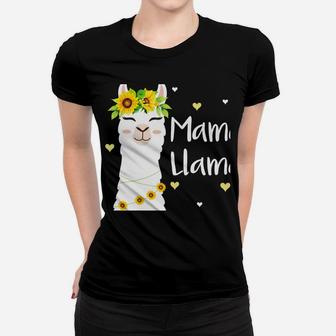 Mama Llama Sunflower Cute Llamas Funny Mom Mothers Day Gift Women T-shirt | Crazezy