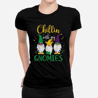 Mardi Gras Chillin With My Gnomies Cute Gnome Women T-shirt | Crazezy UK