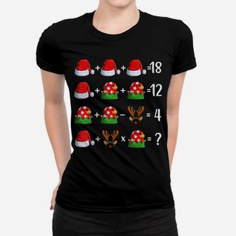 Math Teacher Santa Reindeer Christmas Order Of Operations Women T-shirt | Crazezy DE
