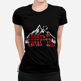 Mema Bear Shirt, Red Buffalo Plaid Grandma Bear Pajama Sweatshirt Women T-shirt | Crazezy AU