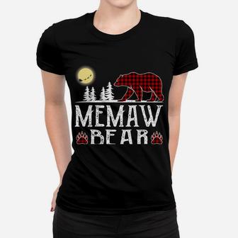 Memaw Bear Christmas Pajama Red Plaid Buffalo Family Gift Women T-shirt | Crazezy AU