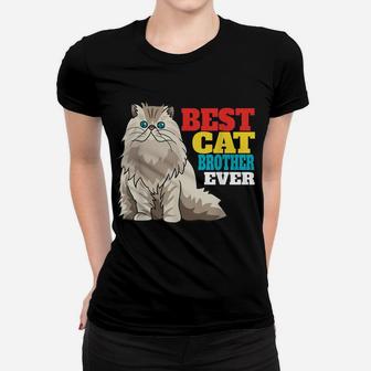 Mens Best Cat Brother Ever Cute Kitty Cat Lovers Best Cat Brother Women T-shirt | Crazezy