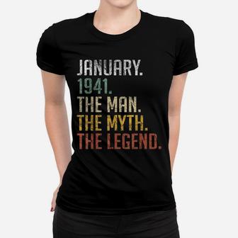 Mens Vintage January 1941 Retro 80 Years Old 80Th Birthday Gift Women T-shirt | Crazezy UK