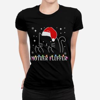 Meowy Catmas Mother Fluffer Funny Cat Christmas Gift Women T-shirt | Crazezy