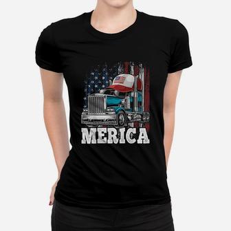 Merica Trucker American Flag Trucker Hat Gift Men Women T-shirt - Thegiftio UK