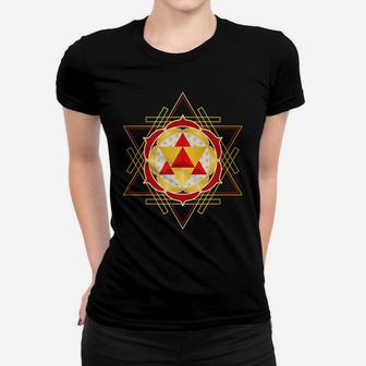 Merkaba Star Tetrahedron Flower Of Life Mandala Women T-shirt | Crazezy