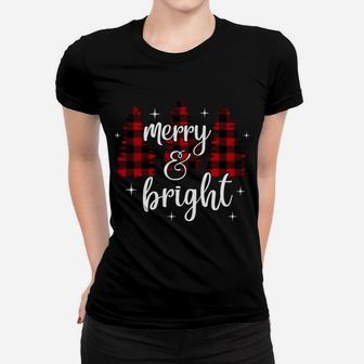 Merry And Bright, Matching Family Gifts, Xmas Trees Sweatshirt Women T-shirt | Crazezy CA