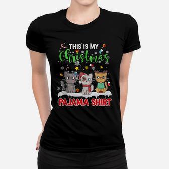 Merry Catmas Cat Lovers This Is My Christmas Pajama Shirt Women T-shirt | Crazezy
