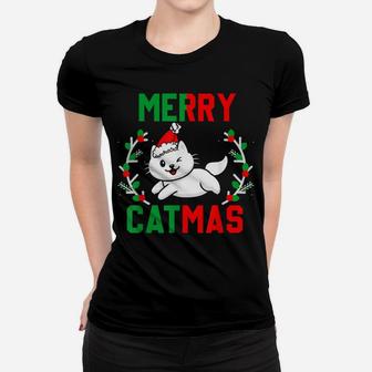 Merry Catmas Funny Pun For Cat Lovers Women T-shirt | Crazezy UK