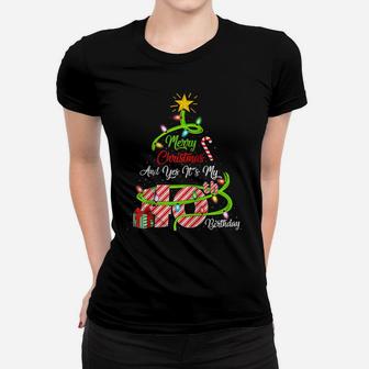 Merry Christmas And Yes It's My 40Th Birthday Christmas Tree Raglan Baseball Tee Women T-shirt | Crazezy AU