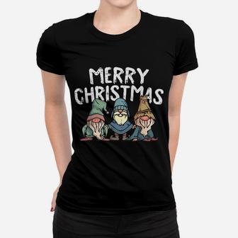 Merry Christmas Gnome Garden Winter Holiday Cool X-Mas Gifts Women T-shirt | Crazezy