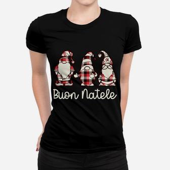 Merry Christmas In Italian | Plaid Gnome Buon Natale Sweatshirt Women T-shirt | Crazezy DE