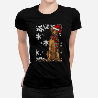 Merry Christmas Ornament Rhodesian Ridgeback Xmas Santa Sweatshirt Women T-shirt | Crazezy CA