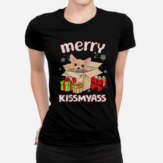 Merry Kissmyass Chihuahua In Box Xmas Lover Gifts Women T-shirt - Monsterry UK