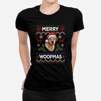 Merry Woofmas Ugly Sweater Christmas Labrador Lover Gift Sweatshirt Women T-shirt | Crazezy UK