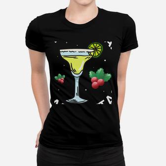 Mistletoes And Margaritas Xmas Gift Women Christmas Drinking Sweatshirt Women T-shirt | Crazezy