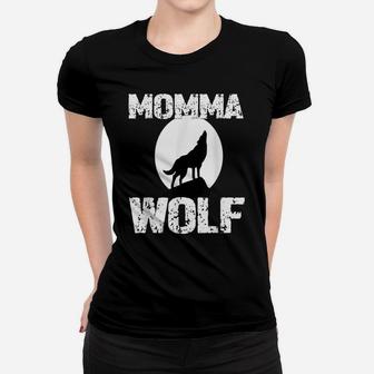 Momma Wolf Shirt Matching Family Tribe Wolves Moon Mom Mum Women T-shirt | Crazezy DE