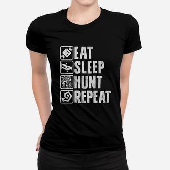 Monster Hunter Video Game Eat Sleep Hunt Repeat Women T-shirt | Crazezy UK