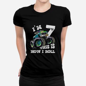 Monster Truck 7Th Birthday Women T-shirt | Crazezy