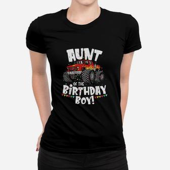Monster Truck Aunt Of The Birthday Boy Women T-shirt | Crazezy
